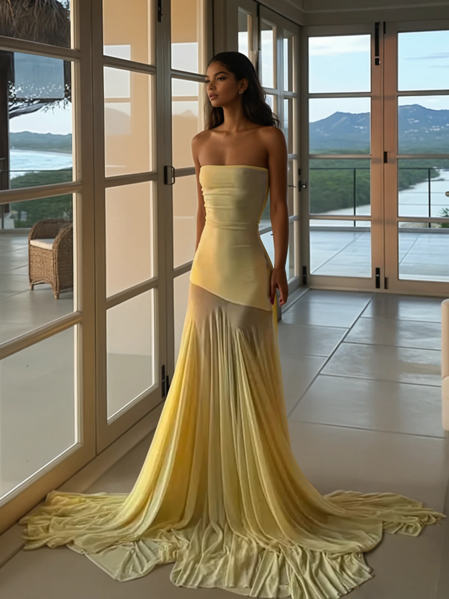Achillea Strapless Maxi Dress
