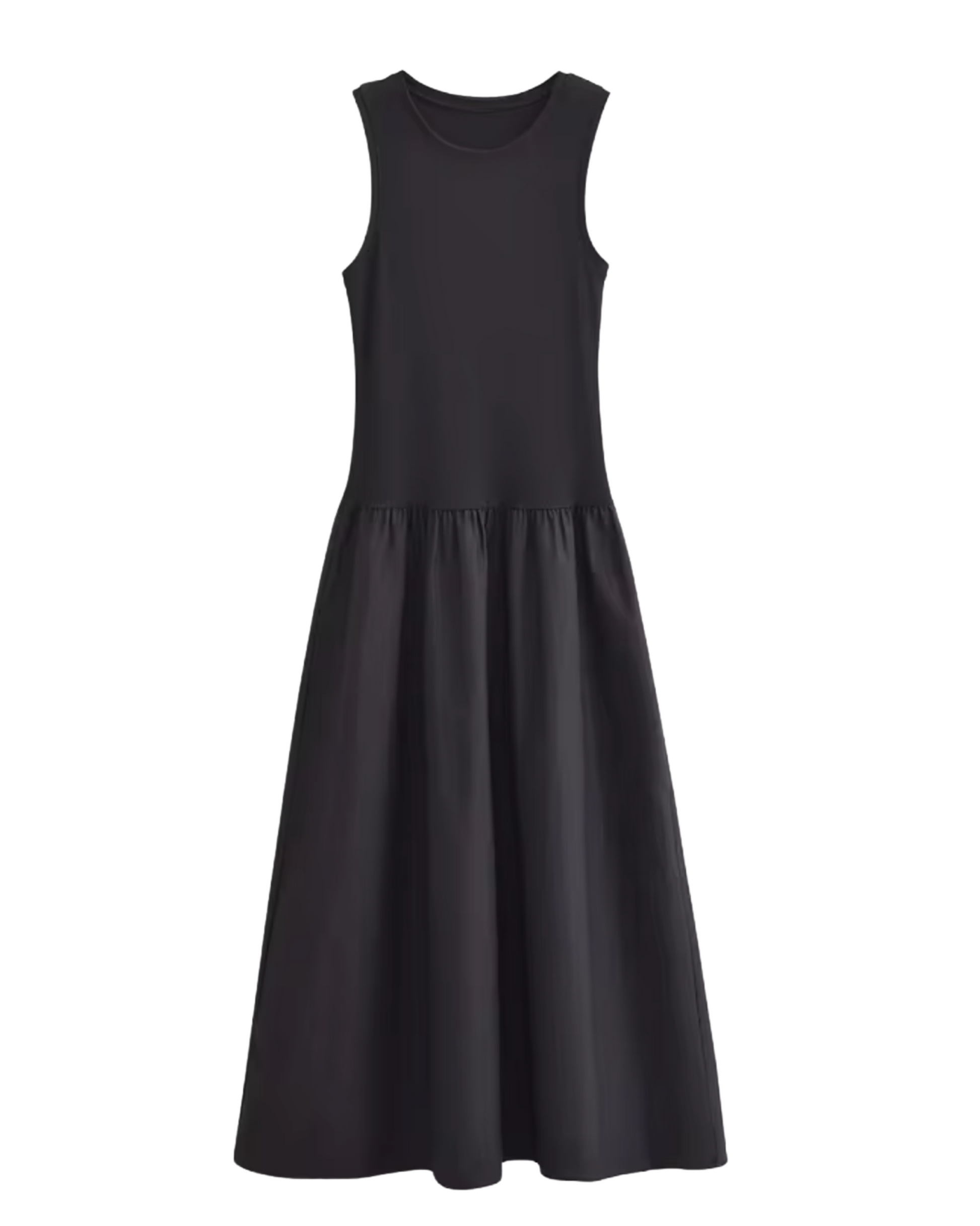 Cosmos Drop Waist Maxi Dress in Black