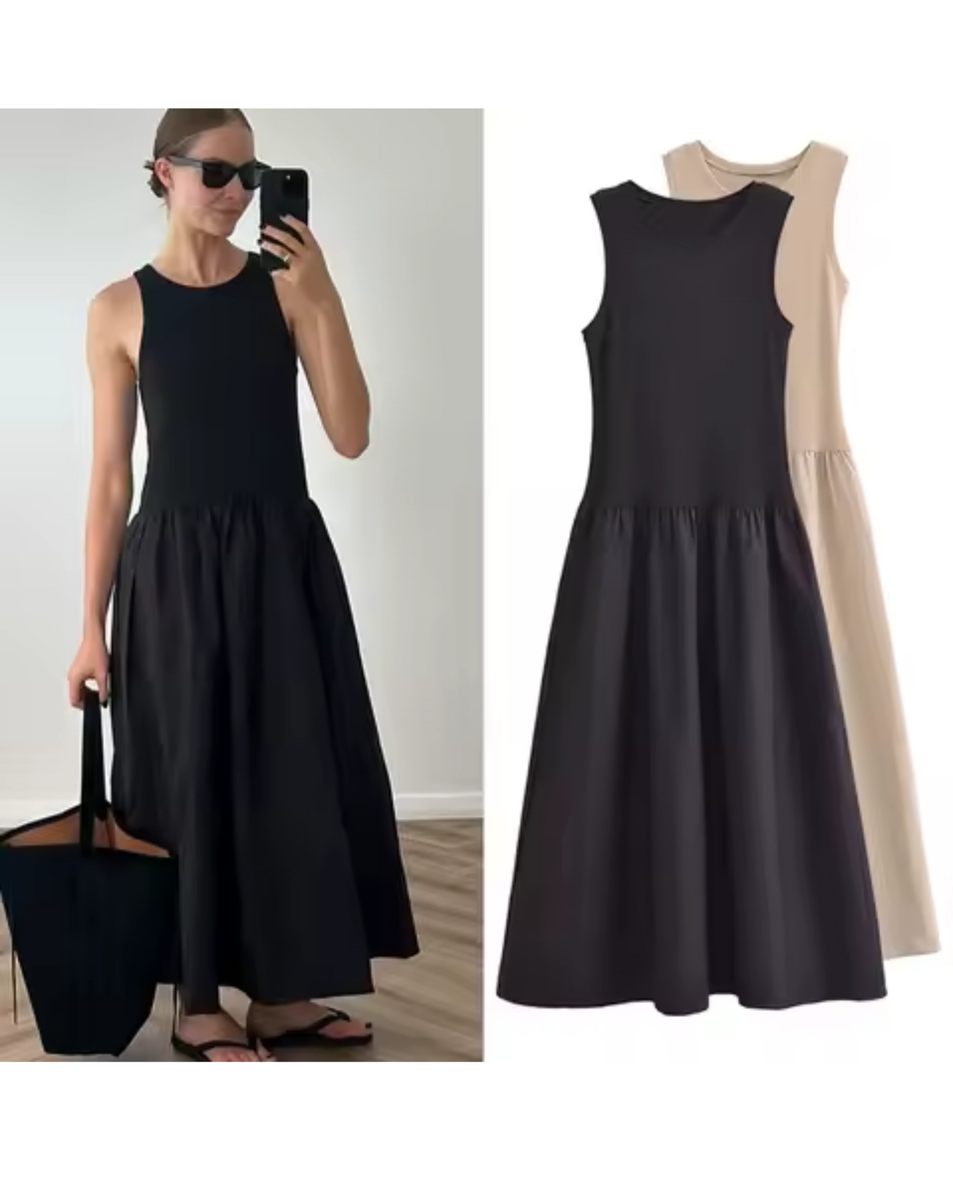 Cosmos Drop Waist Maxi Dress in Black