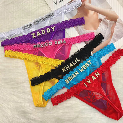 Custom Name Rhinestone Jewelry Thong