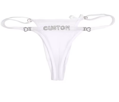 Custom Name Rhinestone Jewelry Sheer Thong
