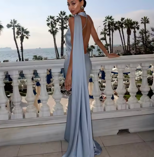 Alcea Strapless Maxi Dress with Scarf
