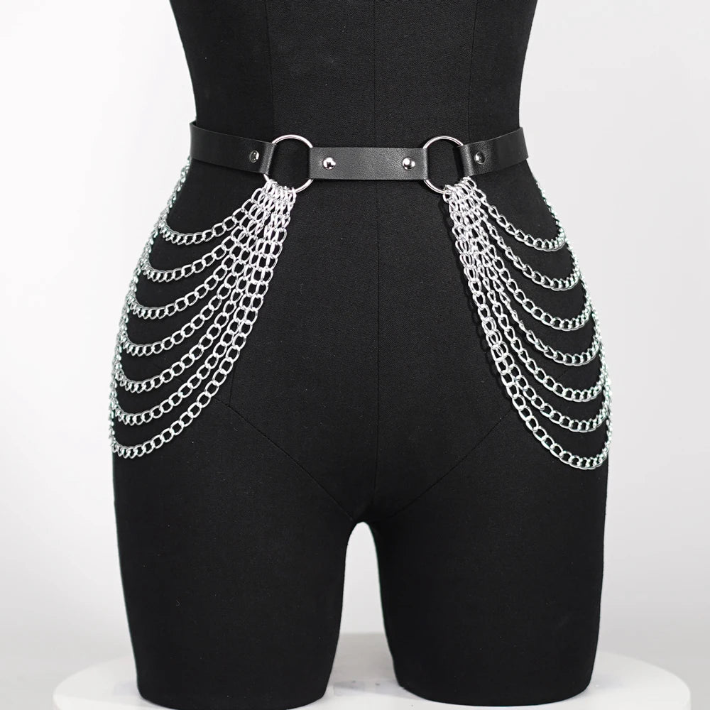 Women Sexy Harness Belt Chest Body Harness Leather Lingerie Bdsm Bondage Lingerie Gothic Fetish Clothing Festival Rave Outfit
