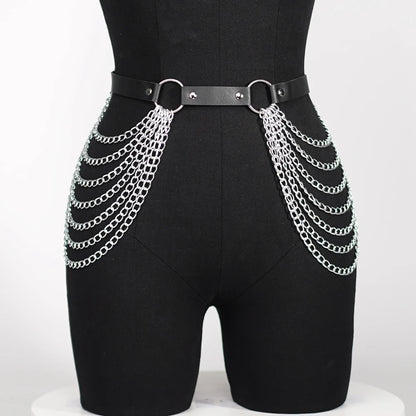 Women Sexy Harness Belt Chest Body Harness Leather Lingerie Bdsm Bondage Lingerie Gothic Fetish Clothing Festival Rave Outfit