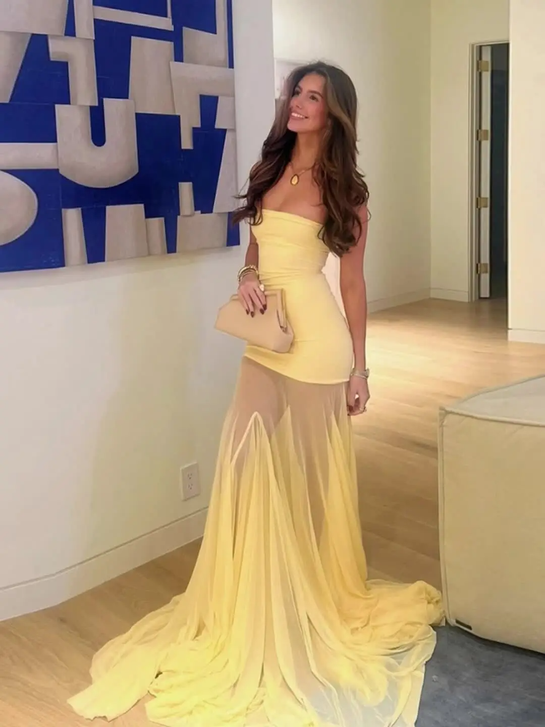 Achillea Strapless Maxi Dress