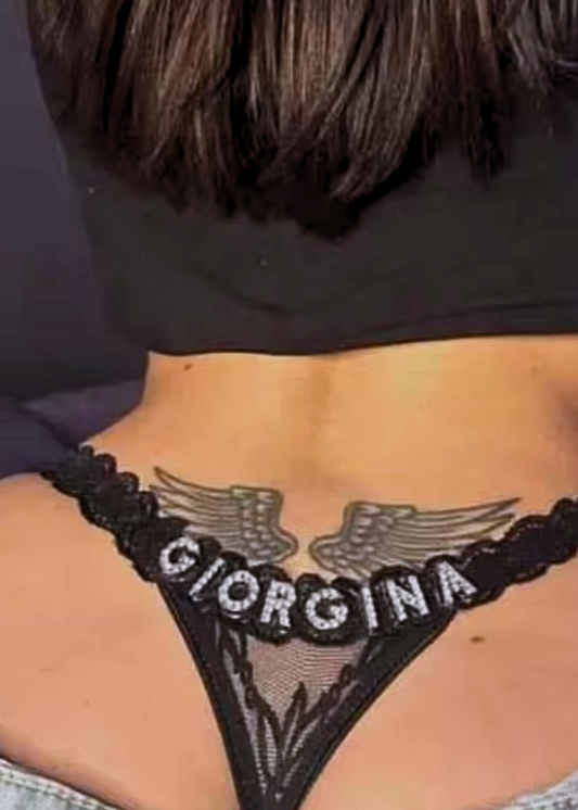 Custom Name Rhinestone Jewelry Thong