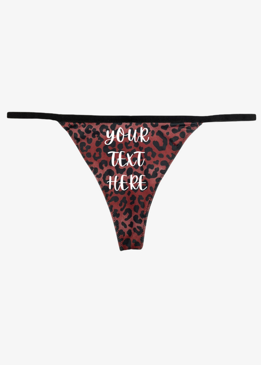 Custom Text Leopard Underwear