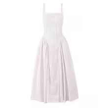 Peony Gingham Drop Waist Pannier Dress in Pink