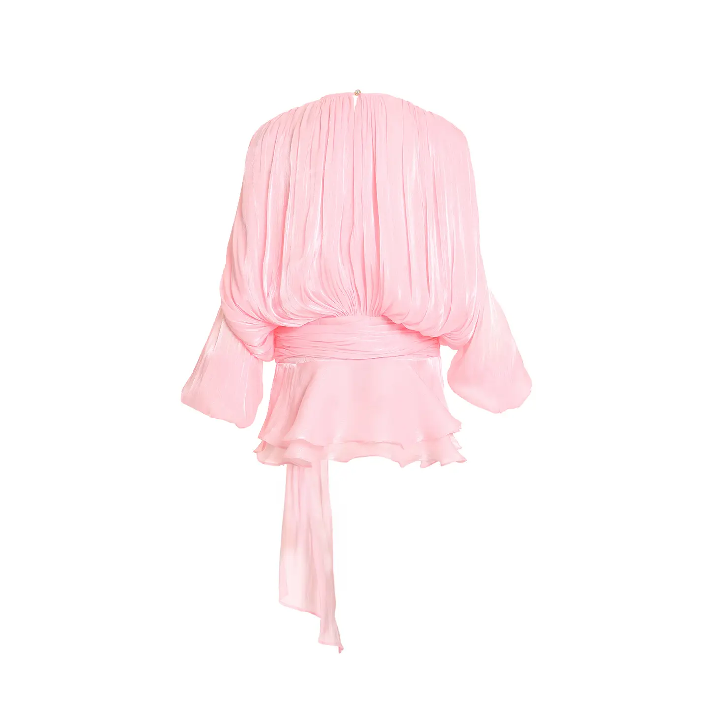 Marigold Fully Pleated Ruffled Mini Dress in Light Pink