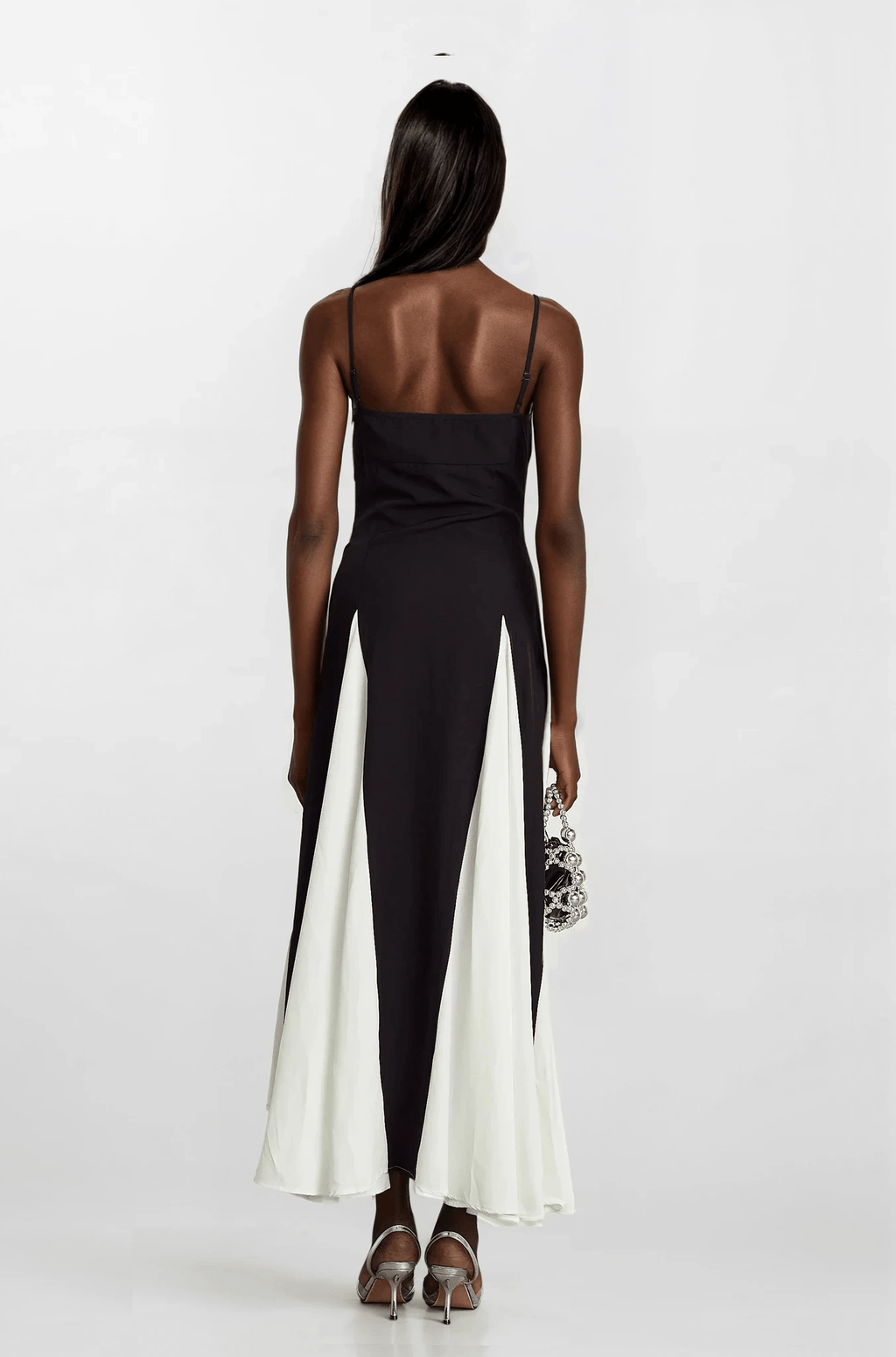 NICE TO MATCH YOU Maxi Dress Begonia Color Block Flowy Summer Maxi Dress in Black and White
