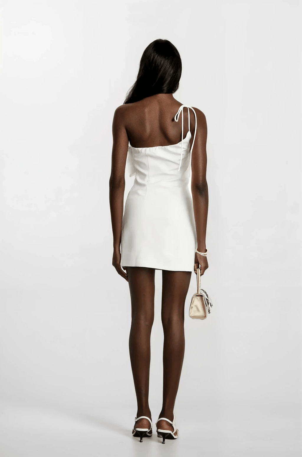 NTMY Bugle Floral 3D Applique Embellishment Mini Dress in White