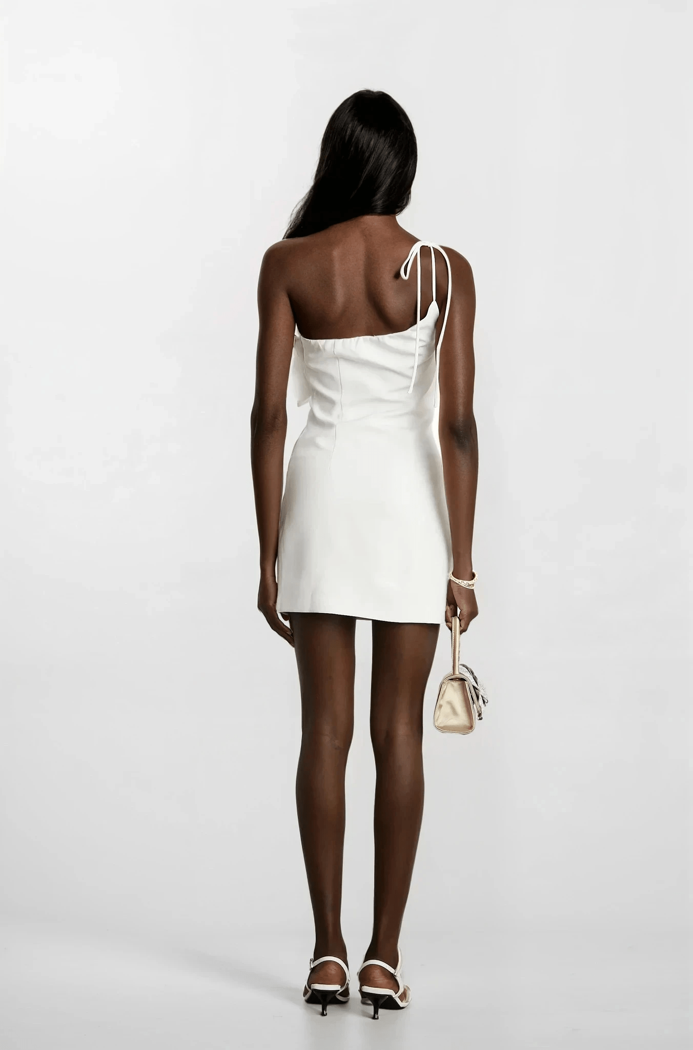 NTMY Bugle Floral 3D Applique Embellishment Mini Dress in White