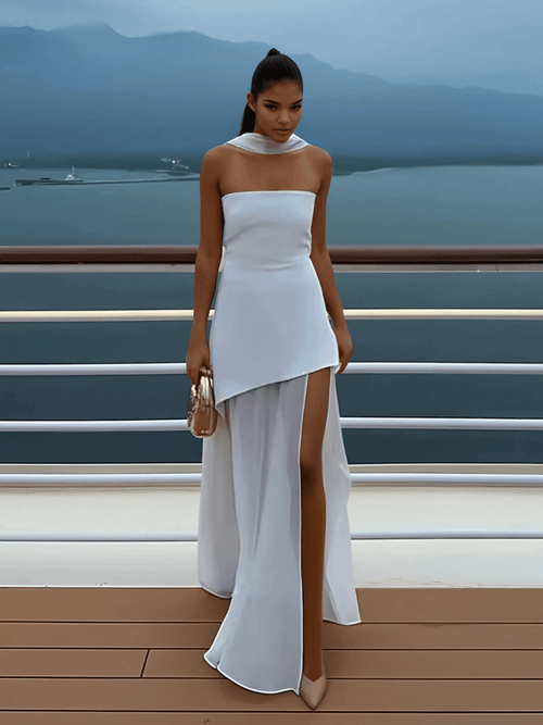 NTMY Maxi Dress Aconitum Strapless Maxi Dress with Scarf