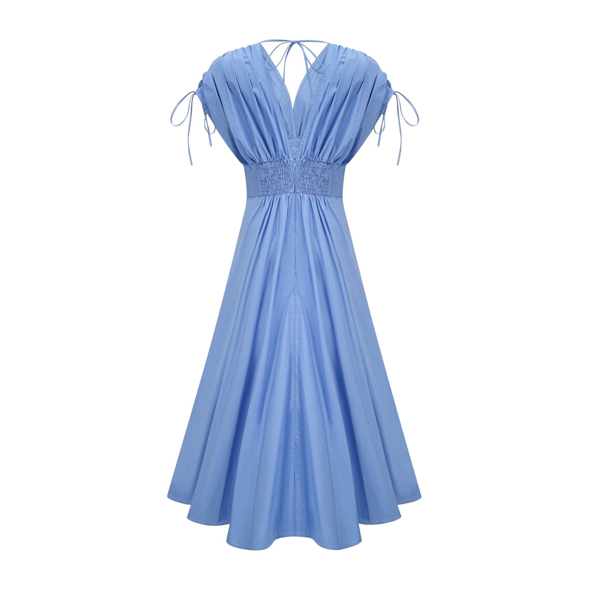 NTMY Maxi Dress Borago Petal-Detail Drawstring Maxi Dress in Blue