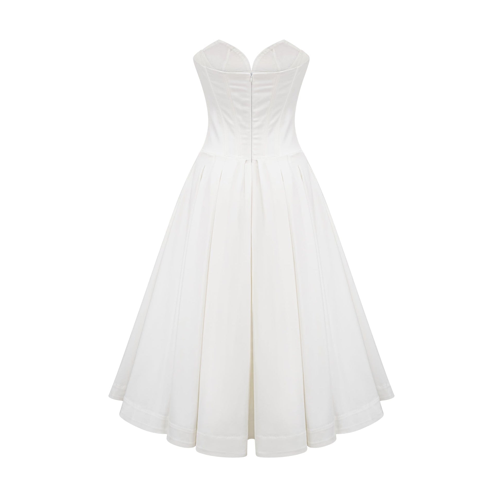 NTMY Maxi Dress Crocus Off-Shoulder Corset Top Midi Dress in White