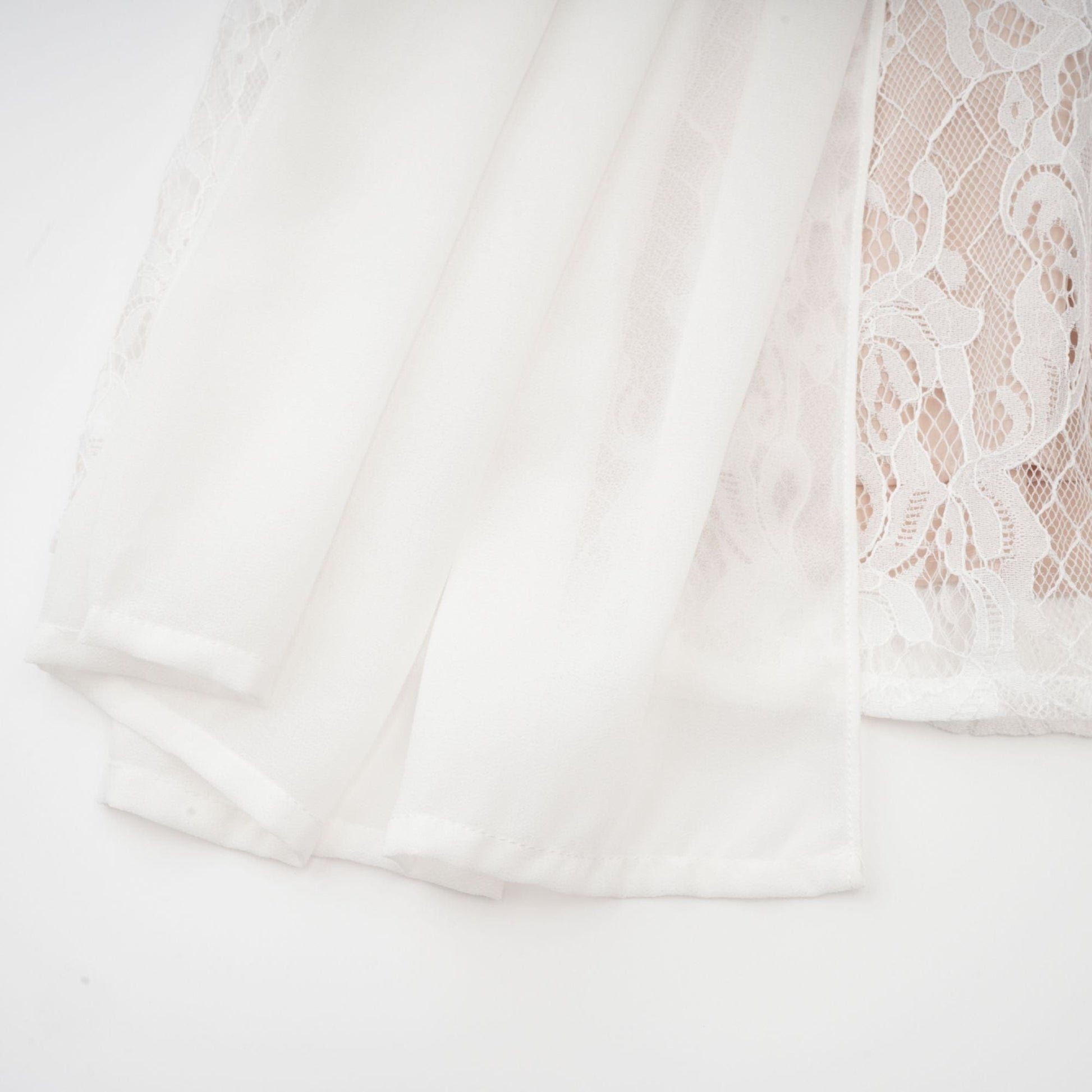 NTMY Maxi Dress Hoya Lace Pleated Bridal Maxi Dress in White