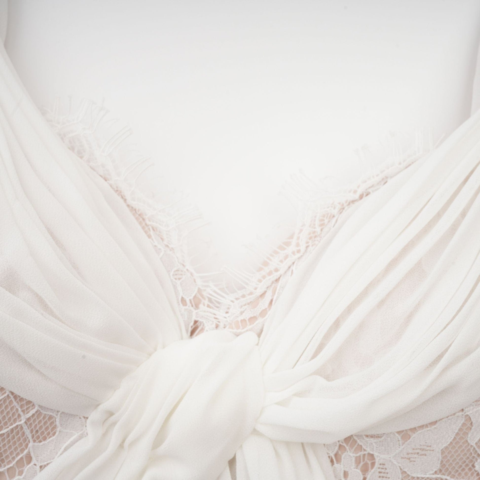 NTMY Maxi Dress Hoya Lace Pleated Bridal Maxi Dress in White