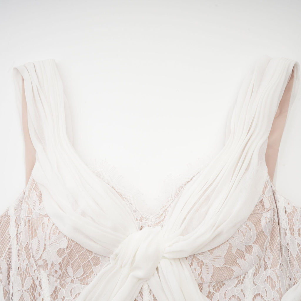 NTMY Maxi Dress Hoya Lace Pleated Bridal Maxi Dress in White