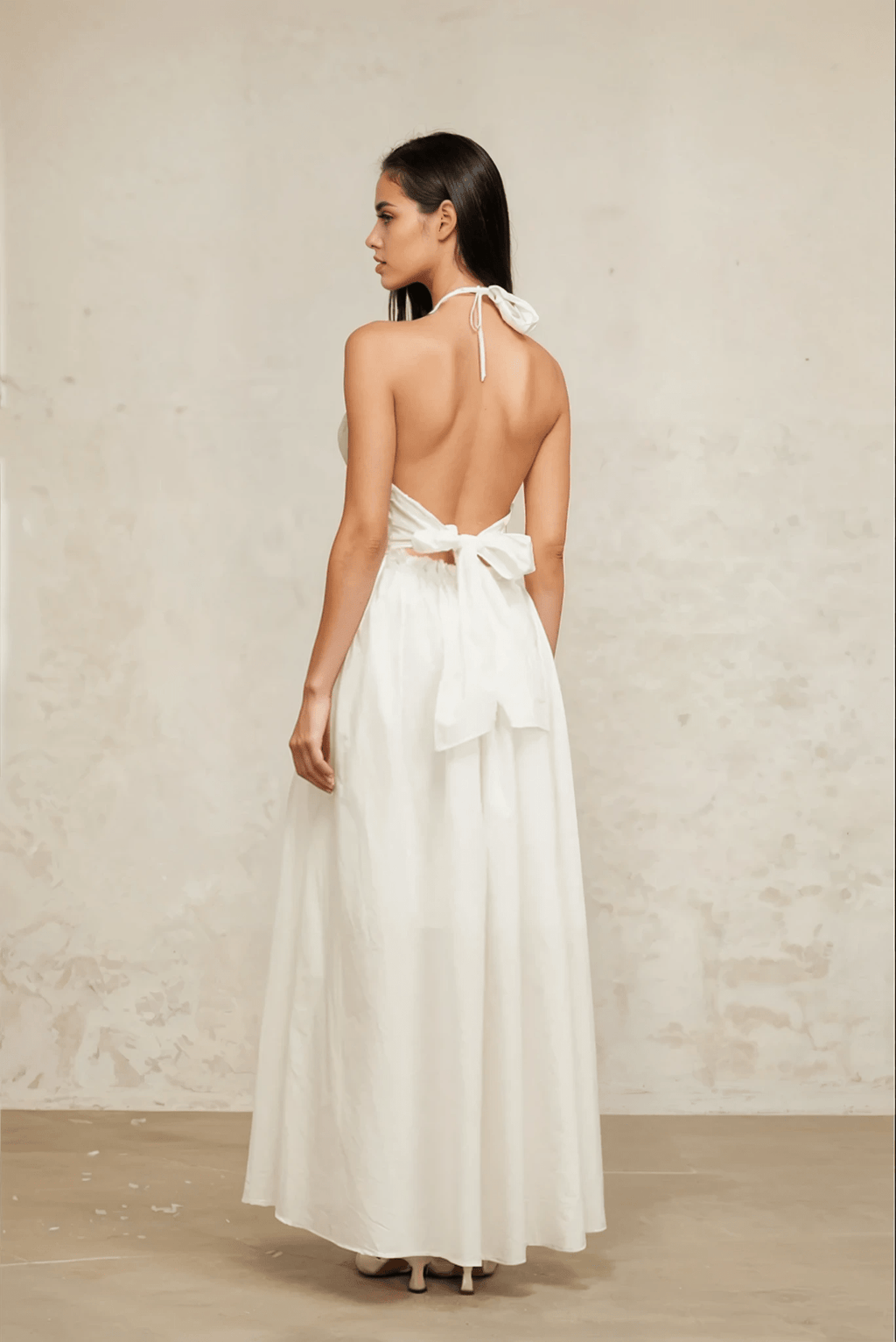 NTMY Maxi Dress Lily Cut-Out Floral-Embroidered Shirred Maxi Dress in White