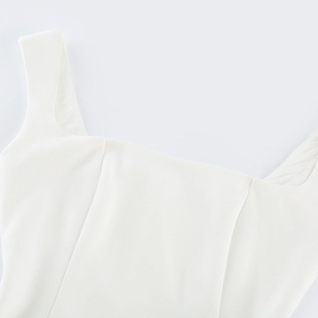 NTMY Midi Dress Gloriosa white pleated flared midi dress in white
