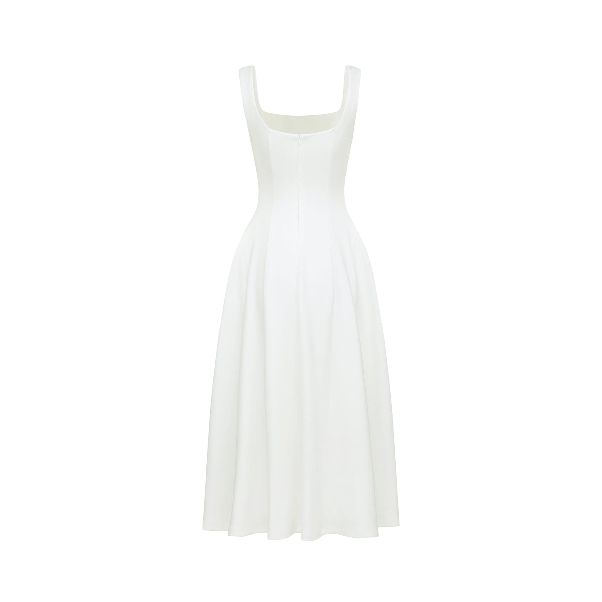 NTMY Midi Dress Gloriosa white pleated flared midi dress in white