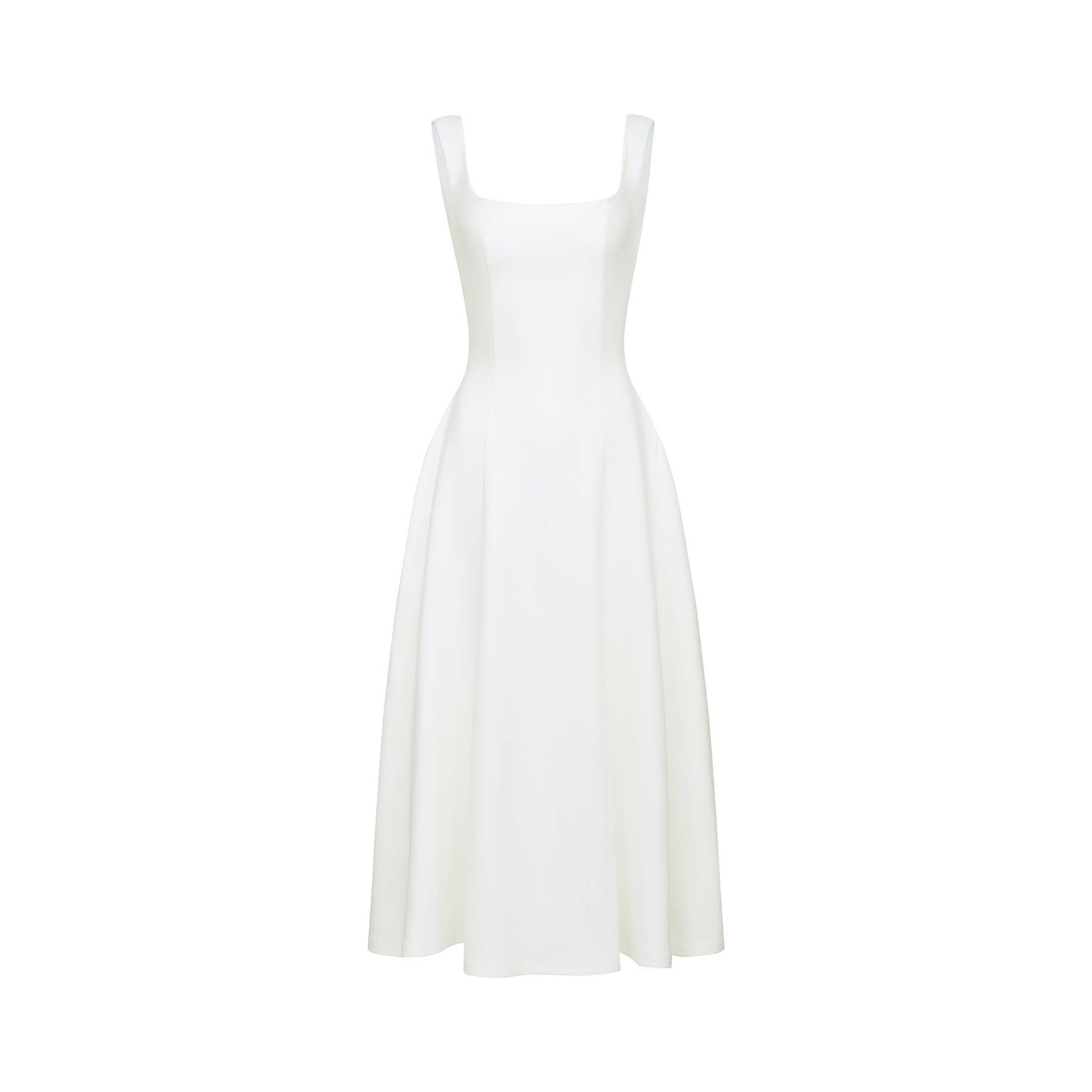 NTMY Midi Dress Gloriosa white pleated flared midi dress in white