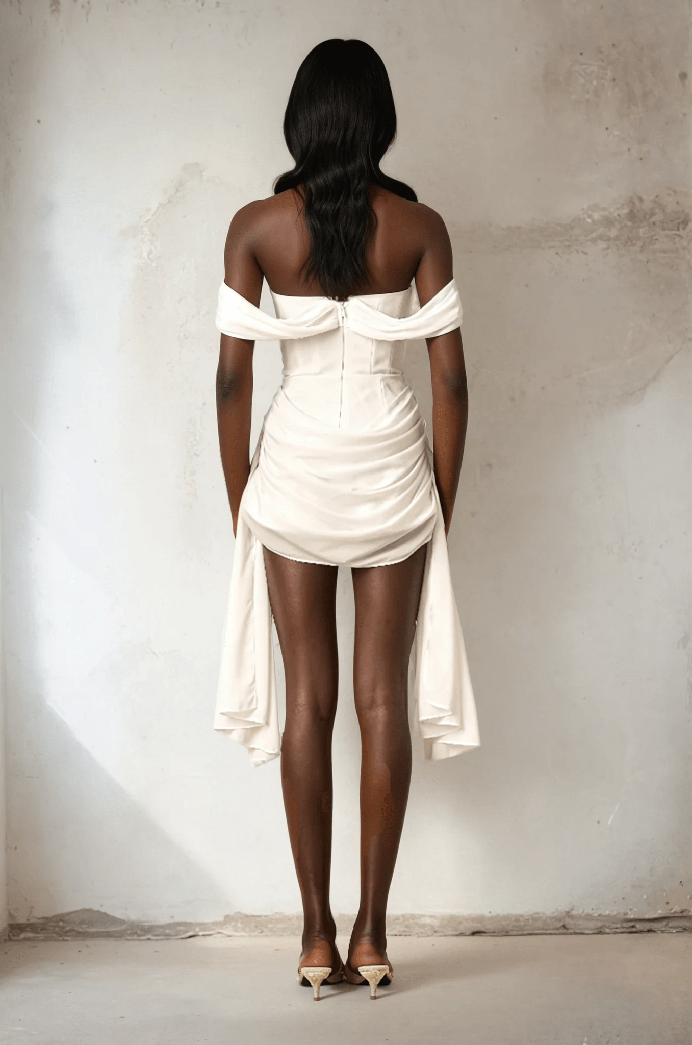 NTMY Mini Dress Amaranth Bridal Ruched Mini Dress in White