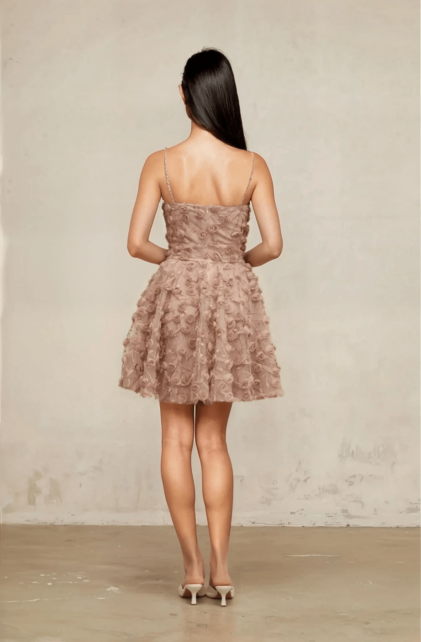 NTMY Mini Dress Buttercup 3D Appliqué Flounced Mini Dress in Pink