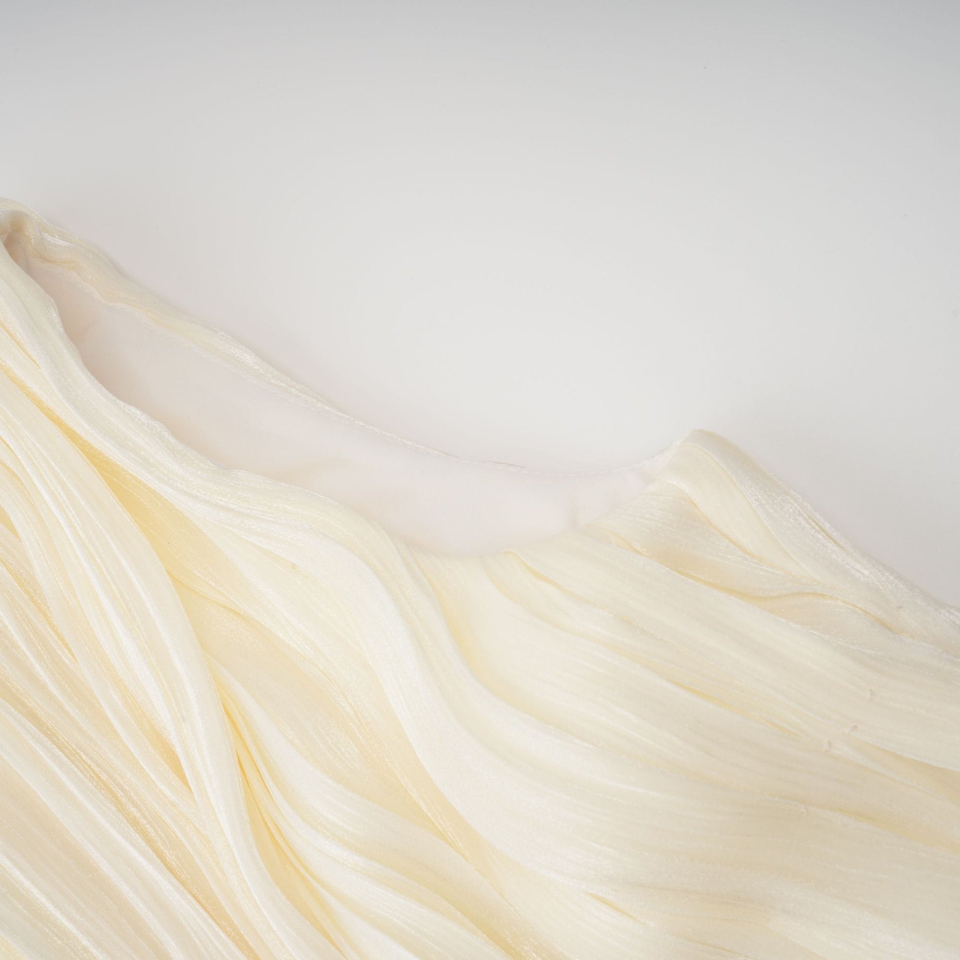 NTMY Mini Dress Camellia Asymmetric Pleatad Mini Dress with Scarf in Ivory