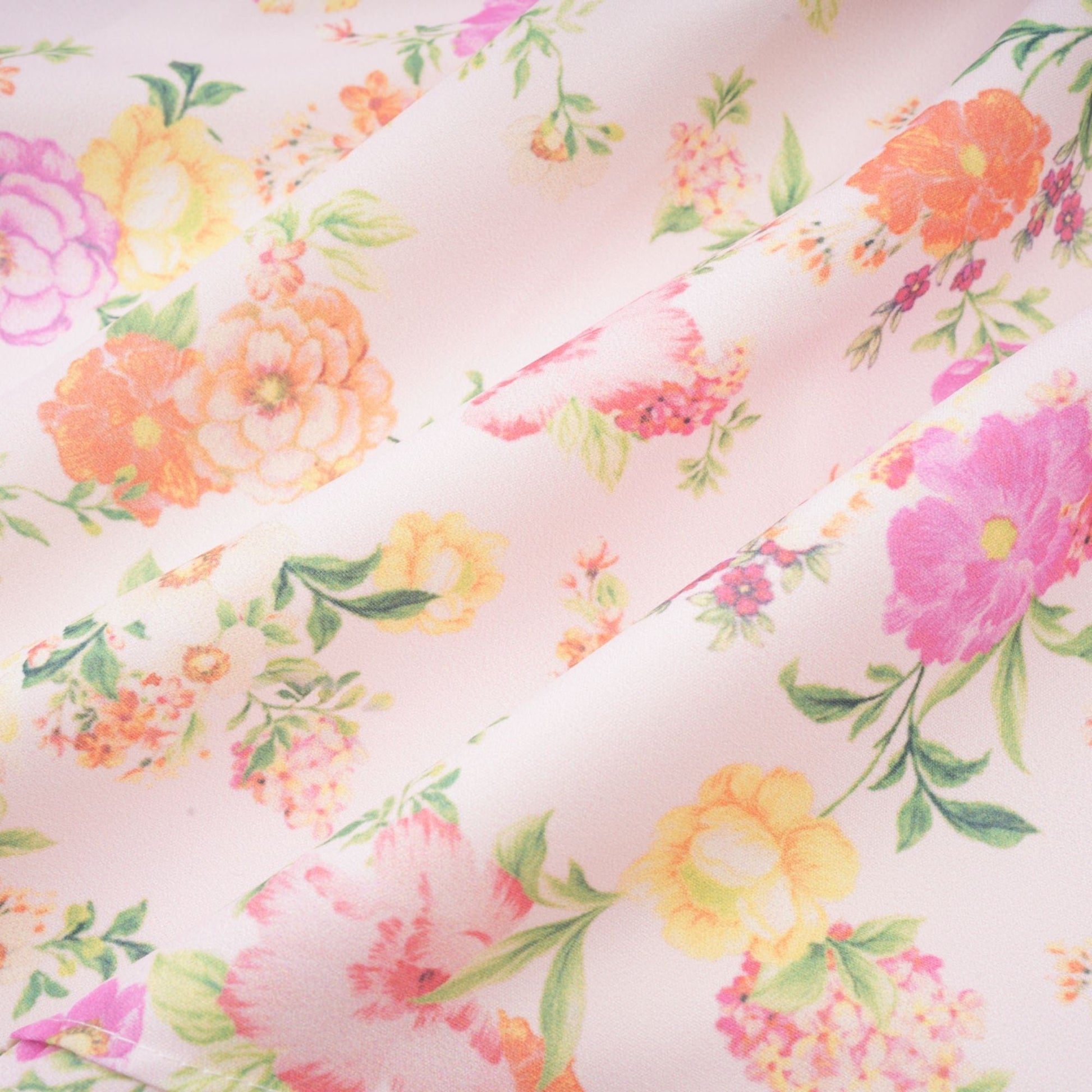 NTMY Mini Dress Hibiscus Vintage Floral Print Pleated Bust Mini Dress in Pink