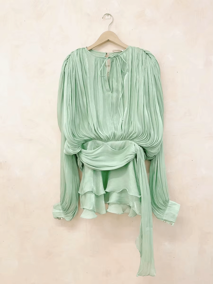NTMY Mini Dress Marigold Fully Pleated Ruffled Mini Dress in Black