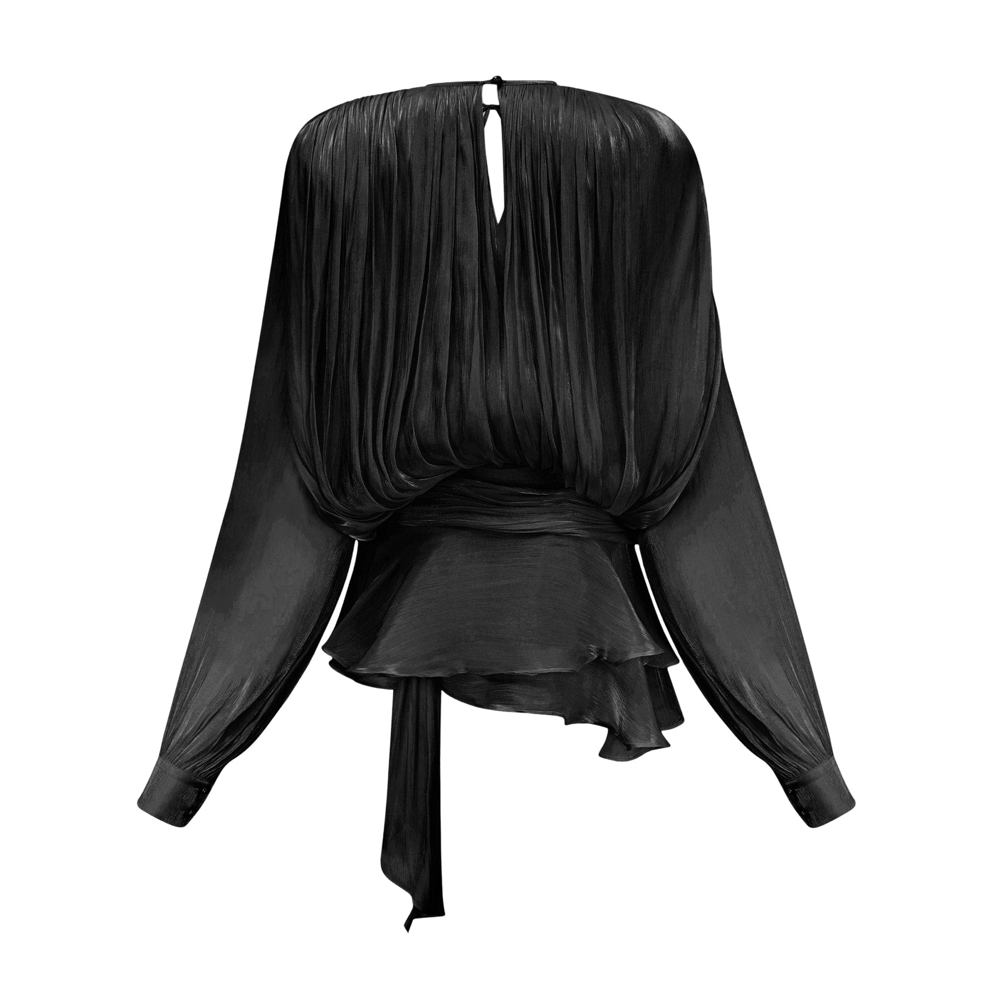 NTMY Mini Dress Marigold Fully Pleated Ruffled Mini Dress in Black