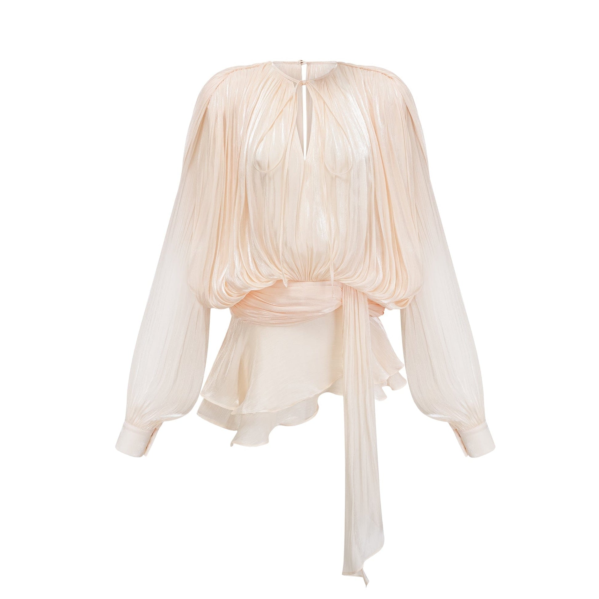 NTMY Mini Dress Marigold Fully Pleated Ruffled Mini Dress in Ivory