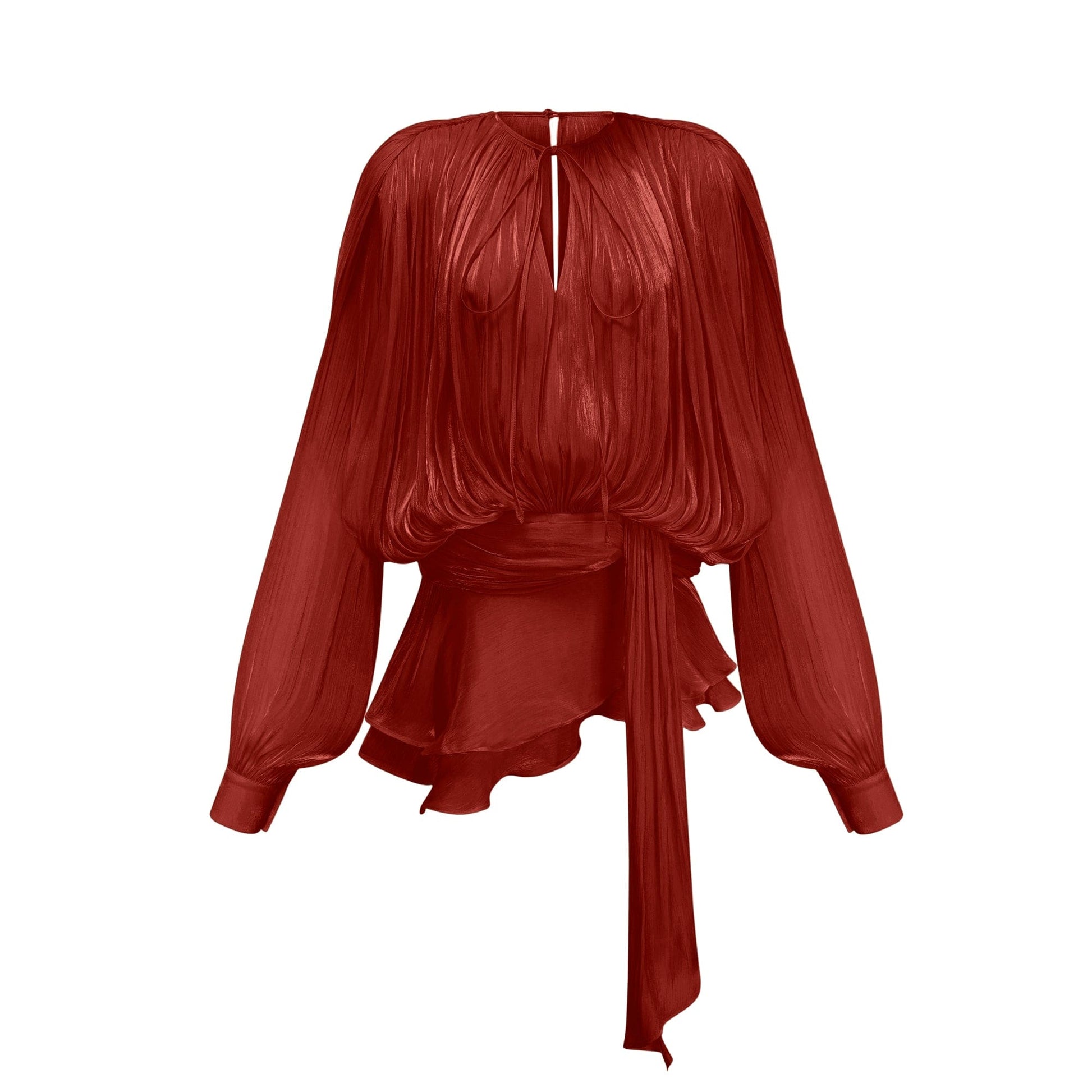 NTMY Mini Dress Marigold Fully Pleated Ruffled Mini Dress in Red